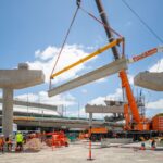 Naarm Way Stage 2 project, Beams installation, 24x 55t beams